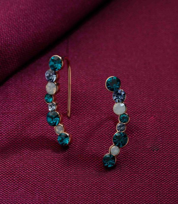 Blue-drop Earrings (Brass) Fashion