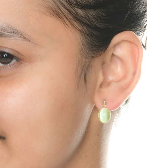 Dangling Green Earrings (Brass) Supply