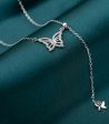 Butterfly Necklace (Silver) For Discount