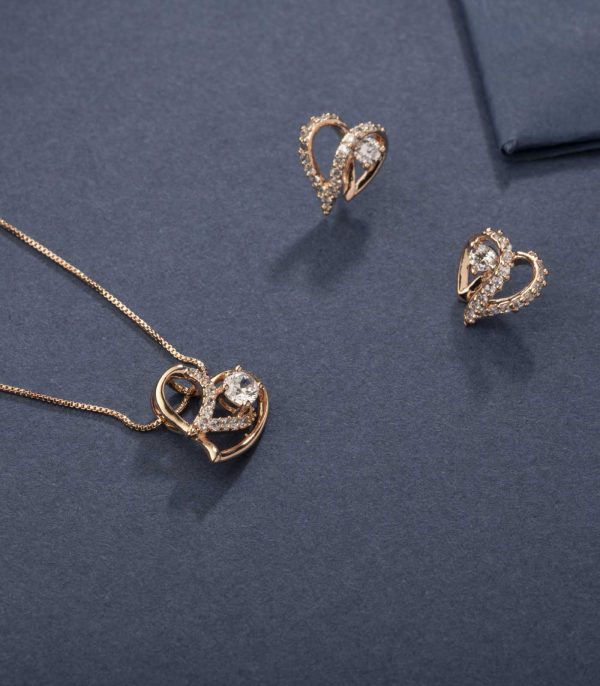 Clever Heart Necklace Set (Brass) Supply