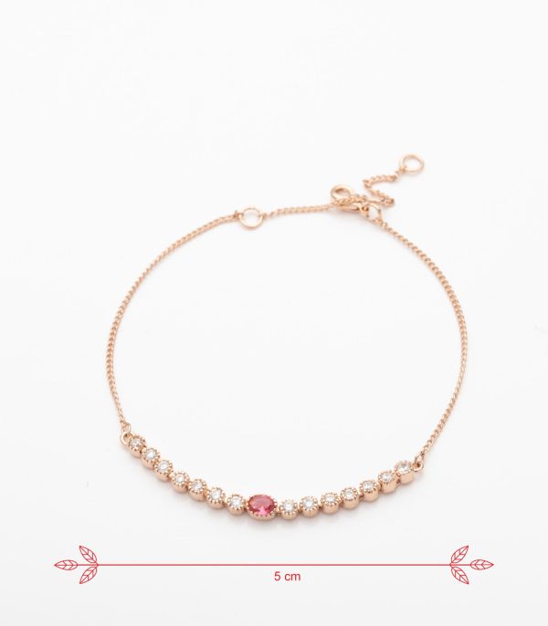 Cute Pink Stone Bracelet (Brass) Cheap