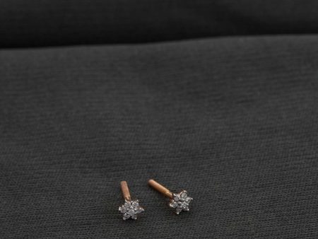 Diamond Tiny Chamomile Earrings For Cheap