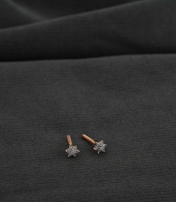 Diamond Tiny Chamomile Earrings For Cheap