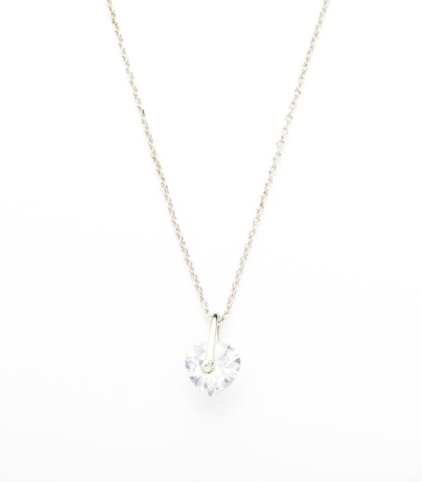 Crystal Heart Necklace (Brass) Online