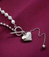 Bold Heart Silver polish Dangling Necklace (Brass) Online Hot Sale