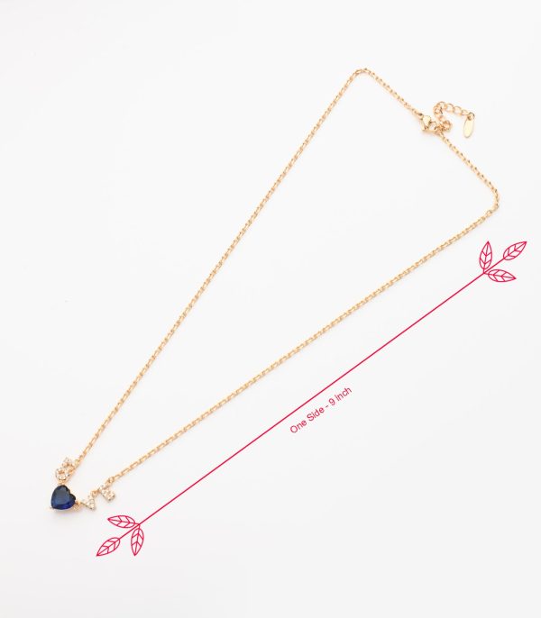 Blue Love Necklace (Brass) Cheap