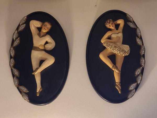 Vintage Chalkware Wall Art   Plaques  20x12 each Online