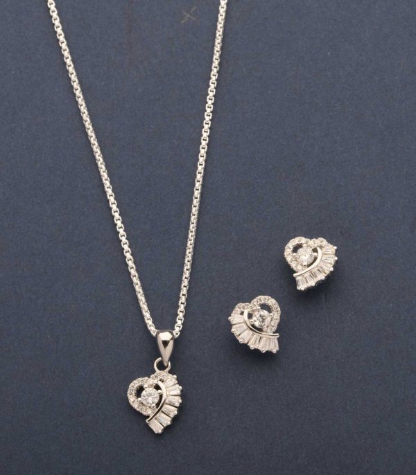 Pieces Of A Broken Heart Pendant Set (Silver) Online Sale