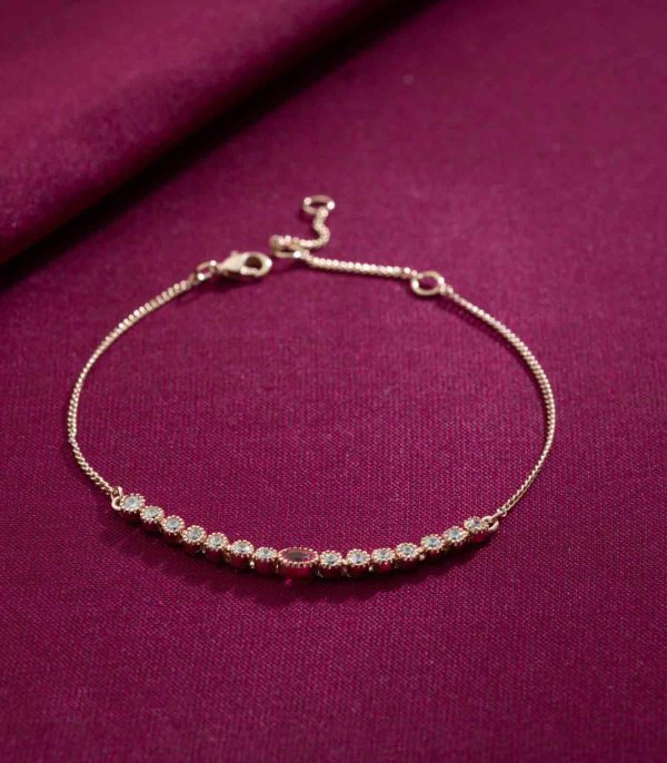 Cute Pink Stone Bracelet (Brass) Cheap