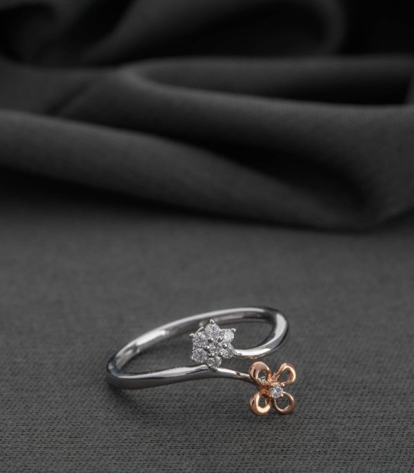 Diamond Floral Duette Ring Sale