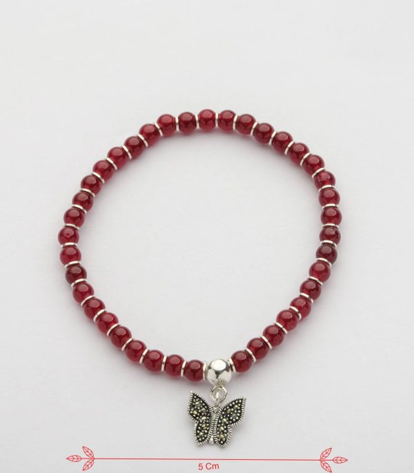 Butterfly Charm Beads Bracelet (Silver) Online Hot Sale