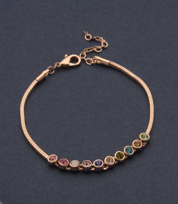 Textured Color Stones On Handmade Bracelet  (Brass) Online Hot Sale