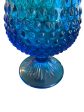 Vintage Fenton Blue 22  Hobnail Footed Swung Glass Vase Hot on Sale