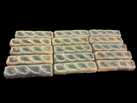 Antique Green Tile Fireplace Boarder 15 Pieces 52.5 total Inches Sale