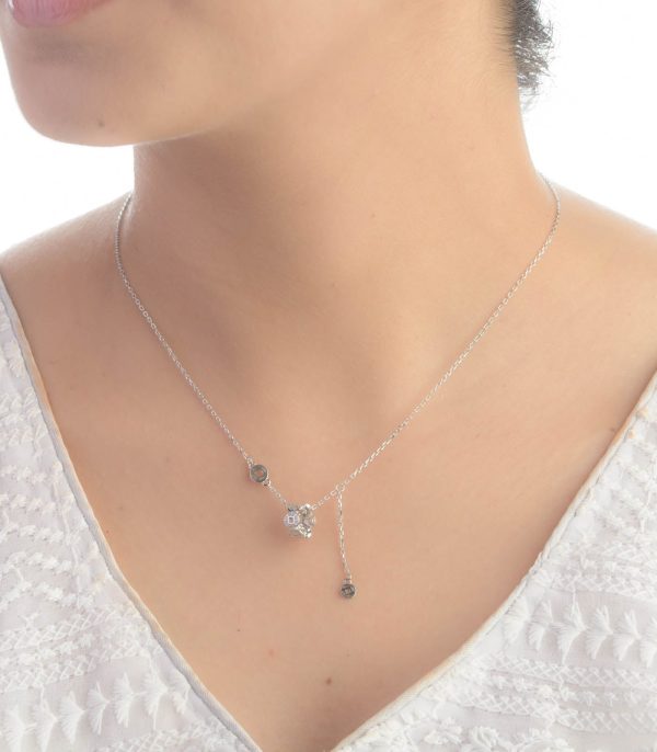 Dangling charm Necklace (Silver) Hot on Sale