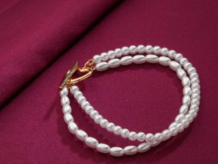 Cute Pearl Bracelet (Brass) Hot on Sale