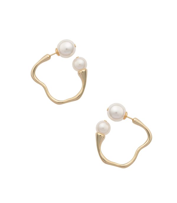 Classy Pearl Cluster Earring (Brass) on Sale