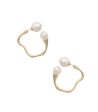 Classy Pearl Cluster Earring (Brass) on Sale