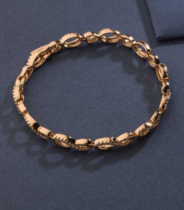 One-Of-A-Kind Golden Color Loops Bracelet (Brass) Online Sale