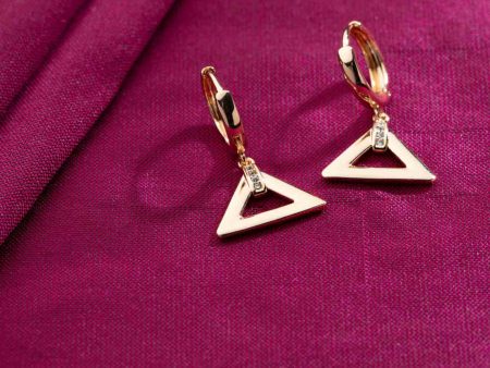 Dangling Triangle Earrings (Brass) Hot on Sale