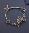 Glitzy Loop Of Silver Color Butterflies Bracelet (Brass) Supply