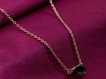 Black Drop Necklace (Brass) Online Hot Sale