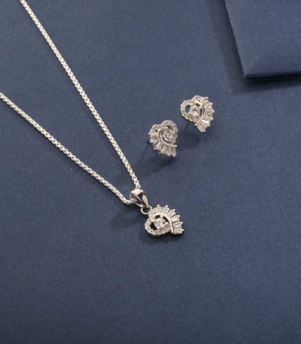 Pieces Of A Broken Heart Pendant Set (Silver) Online Sale