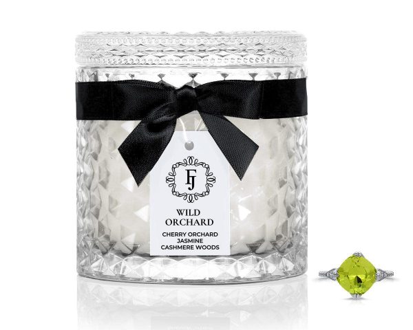 Wild Orchard - Black Satin Collection - Jewel Candle For Sale