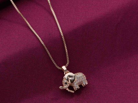 Cute Elephant Necklace (Brass) on Sale