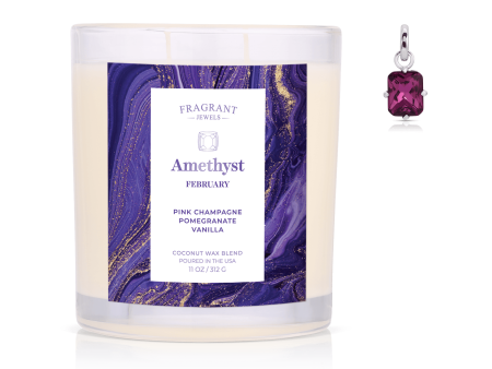 February Amethyst Birthstone Charm - Jewel Candle Cheap