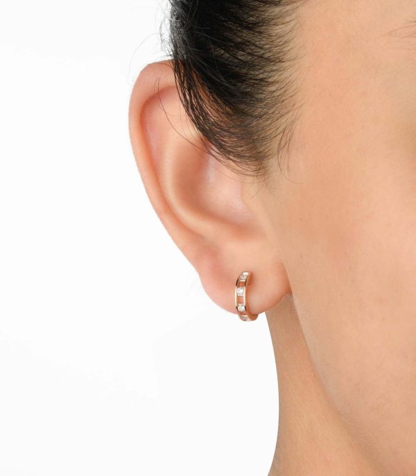 Diamond Subtle Hoops Earrings Discount