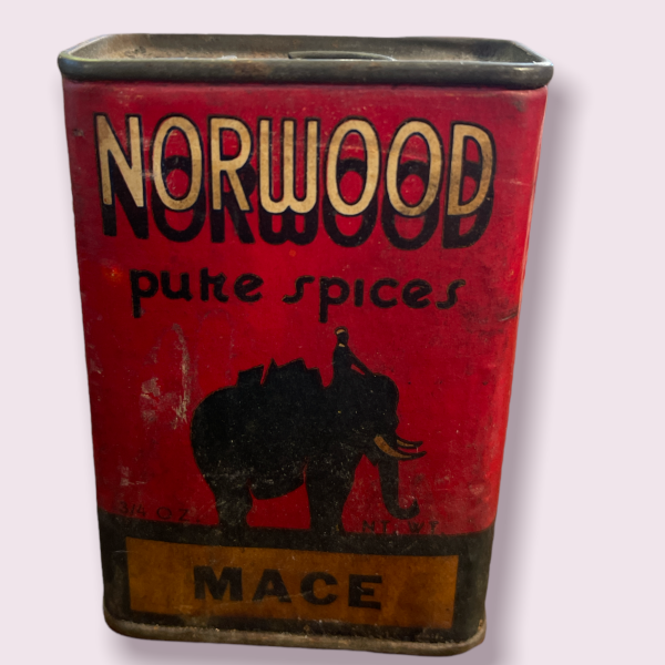 Vintage Norwood Spice Tin Mace C.D. Kenny Co. Baltimore Maryland Hot on Sale