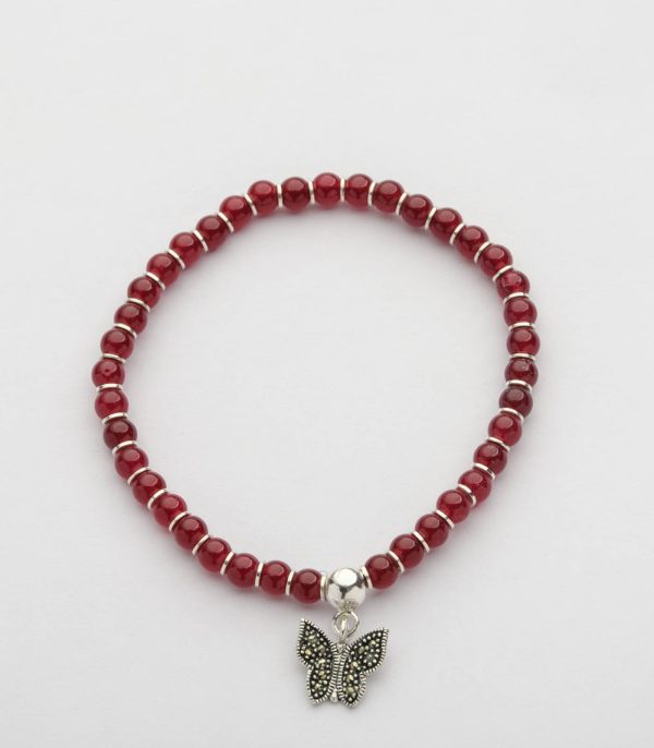 Butterfly Charm Beads Bracelet (Silver) Online Hot Sale