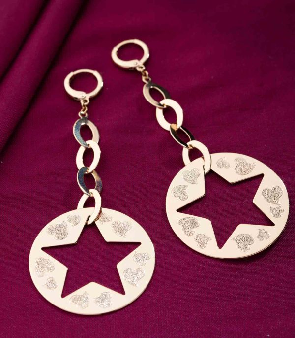 Dangling Star Earrings (Brass) Online Sale