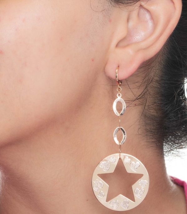 Dangling Star Earrings (Brass) Online Sale