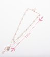 Dangling White Rose and Pearl Necklace (Brass) Hot on Sale