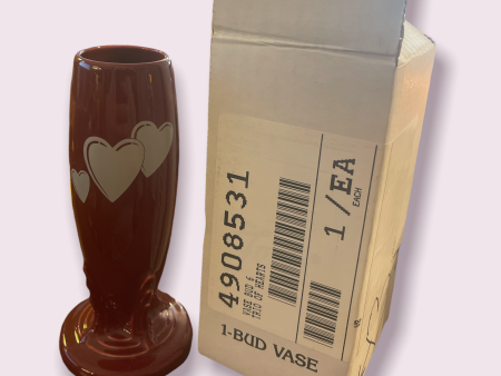 Fiesta Ware Trio of Hearts Decal Bud Vase New in Box Cheap