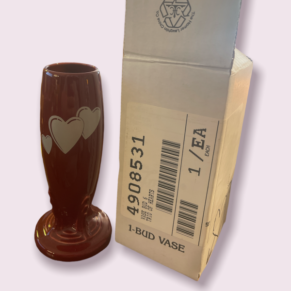 Fiesta Ware Trio of Hearts Decal Bud Vase New in Box Cheap