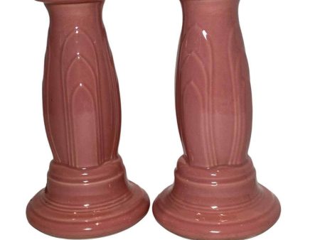 Fiesta Candlestick Pair in Rose Online