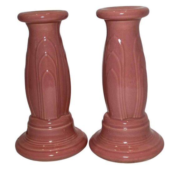 Fiesta Candlestick Pair in Rose Online