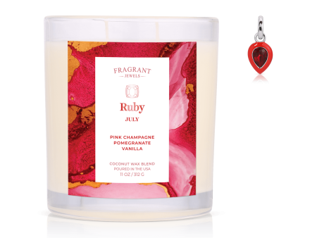 July Ruby Birthstone Charm - Jewel Candle Cheap