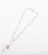 Dangling White Rose and Pearl Necklace (Brass) Hot on Sale