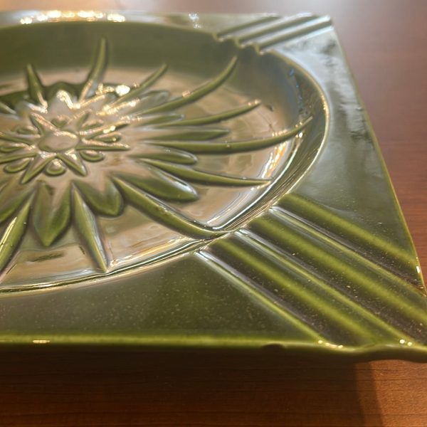 Vintage Square Ashtray in Green 10  Bohemian Mid Century Modern Boho MCM Sale