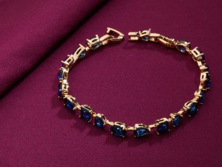 Blue Stone Bracelet (Brass) Fashion