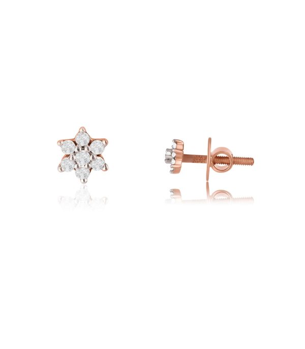 Diamond Tiny Chamomile Earrings For Cheap