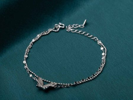 Butterfly string Bracelet (Silver) Hot on Sale