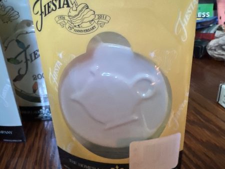 Fiesta Ornament Embossed White HLCCA Exclusive Teapot only 144 made For Sale