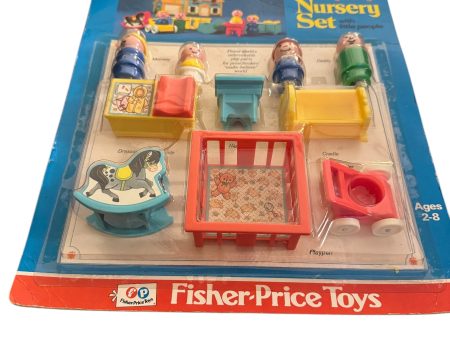 Vintage  1972 Fisher Price Little People NURSERY SET play family doll house 761 New Online Sale