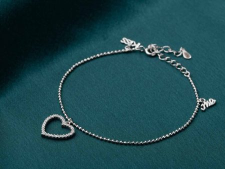 Cute Heart Bracelet (Silver) on Sale