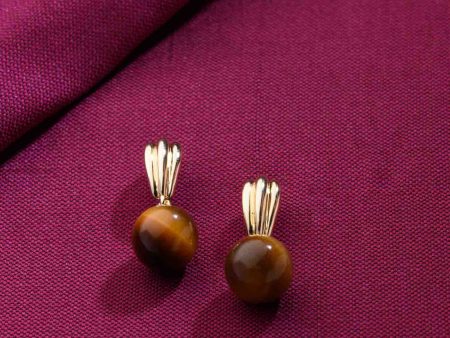 Brown Drop Earrings (Brass) Hot on Sale